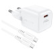 Acefast A73 Mini PD 20W GaN wall charger + USB-C cable - white
