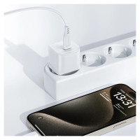 Acefast A73 Mini PD 20W GaN wall charger + USB-C cable - white