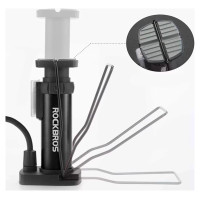 Rockbros 42610002001 floor bicycle pump with pressure gauge - black