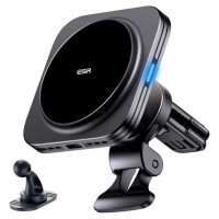 ESR Halolock Magnetic QI2 Car Holder with MagSafe 15W Inductive Charger for Air Vent - Black