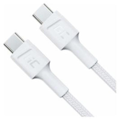Green Cell Kabelis Green Cell USB Type-C Male - USB Type-C Male PowerStream with Fast Charging 60W 2m White