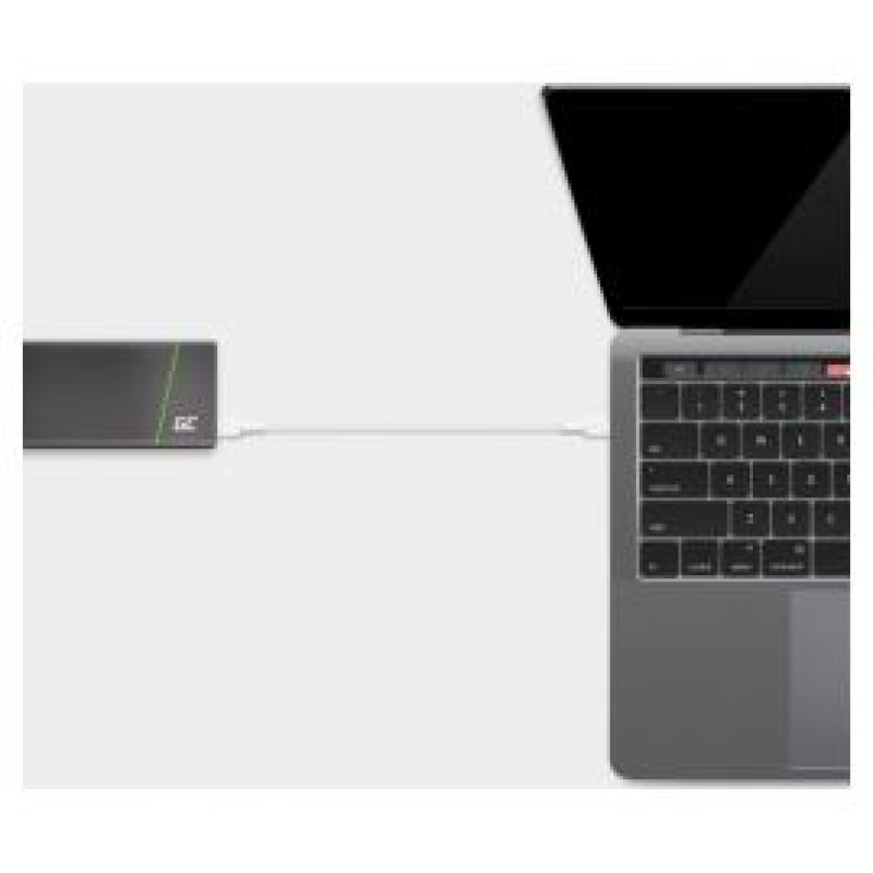 Green Cell Kabelis Green Cell USB Type-C Male - USB Type-C Male PowerStream with Fast Charging 60W 2m White