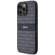 Dkny Leather Mono Stripe & Metal Logo case for iPhone 14 Pro - black