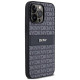 Dkny Leather Mono Stripe & Metal Logo case for iPhone 14 Pro - black