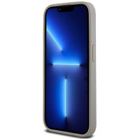 Dkny Leather Mono Stripe & Metal Logo case for iPhone 15 Pro - beige