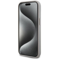 Dkny Leather Mono Stripe & Metal Logo case for iPhone 15 Plus / 14 Plus - beige