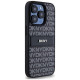 Dkny Leather Mono Stripe & Metal Logo case for iPhone 15 Pro Max - black