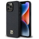 Dkny Leather Pattern Metal Logo MagSafe Case for iPhone 13 Pro / 13 - Black