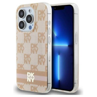 Dkny IML Checkered Mono Pattern & Printed Stripes MagSafe case for iPhone 13 Pro Max - pink