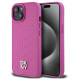 Dkny Leather Pattern Metal Logo MagSafe case for iPhone 15 / 14 / 13 - pink