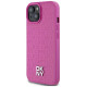 Dkny Leather Pattern Metal Logo MagSafe case for iPhone 15 / 14 / 13 - pink