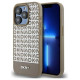 Dkny Leather Printed Pattern Metal Logo MagSafe Case for iPhone 15 Pro Max - Brown