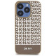 Dkny Leather Printed Pattern Metal Logo MagSafe Case for iPhone 15 Pro Max - Brown