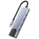 Tech-Protect HUB Tech-Protect V3 5in1 USB-C - USB-A 3.0 / USB-A 2.0 / USB-C / HDMI / RJ45 - gray