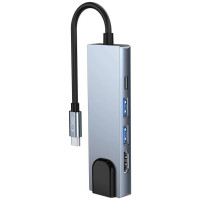 Tech-Protect HUB Tech-Protect V3 5in1 USB-C - USB-A 3.0 / USB-A 2.0 / USB-C / HDMI / RJ45 - gray