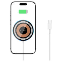 Tech-Protect QI15W-A30 MagSafe Inductive Charger with USB-C Cable - Silver