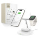 Tech-Protect QI15W-A35 3-in-1 Inductive Charger with MagSafe for Phone / AirPods / Apple Watch - White