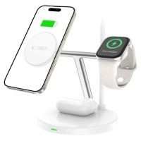 Tech-Protect QI15W-A35 3-in-1 Inductive Charger with MagSafe for Phone / AirPods / Apple Watch - White