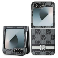 Dkny Checkered Pattern Printed Stripes case for Samsung Galaxy Z Flip 6 - black