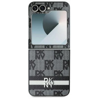 Dkny Checkered Pattern Printed Stripes case for Samsung Galaxy Z Flip 6 - black