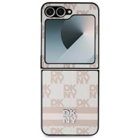 Dkny Checkered Pattern Printed Stripes Case for Samsung Galaxy Z Flip 6 - Pink