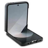 Dkny Leather Metal Stack Logo Case for Samsung Galaxy Z Flip 6 - Black