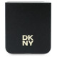 Dkny Leather Metal Stack Logo Case for Samsung Galaxy Z Flip 6 - Black