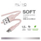 Puro Elektrik Puro Soft USB-A - USB-C Cable 1.5m - Pink