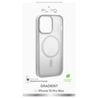 Puro Gradient MagSafe Silicone Case for iPhone 15 Pro Max - Silver