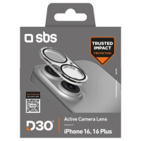 SBS Active Camera Lens D3O Tempered Glass for iPhone 16 / 16 Plus
