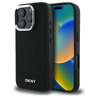 Dkny Plain Silver Logo MagSafe iPhone 16 Pro Case - Black