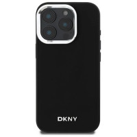 Dkny Plain Silver Logo MagSafe iPhone 16 Pro Case - Black