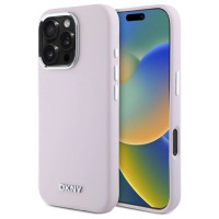 Dkny Liquid Silicone Small Metal Logo MagSafe iPhone 16 Pro Case - Pink