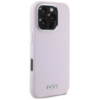 Dkny Liquid Silicone Small Metal Logo MagSafe iPhone 16 Pro Case - Pink