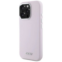 Dkny Liquid Silicone Small Metal Logo MagSafe iPhone 16 Pro Max Case - Pink