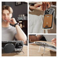 ESR Classic Hybrid Kickstand Halolock MagSafe Case Set with Stand + Tempered Glass for iPhone 16 Pro - Clear
