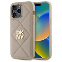 Dkny Quilted Stack Logo iPhone 14 Pro Case - Beige