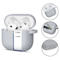 Tech-Protect Silicone Hook Case for AirPods 4 - Gray