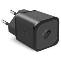 SBS TETRGAN1C20K 20W GaN USB-C Wall Charger with Power Delivery - Black