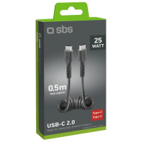 SBS TECABLETYPCCSK USB-C spiral cable - USB-C 0.5m - black