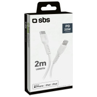 SBS TECABLELIGTC2W USB-C - Lightning Cable 2 m - White