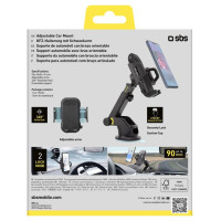 SBS TEHWSUPWIND smartphone holder telescopic with suction cup - black