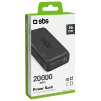 SBS Powerbank SBS TTBB20000PD20K 20000 mAh 20W PD USB-C, USB-A, Micro-USB - black