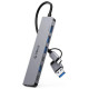 Orico YSA7-U3 USB-A/USB-C Hub Docking Station 4x USB-A 2.0 + 1x USB-A 3.0 + 2x USB-C 2.0 - Gray