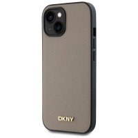 Dkny Grained Metal Logo MagSafe iPhone 15 Case - Beige
