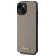 Dkny Grained Metal Logo MagSafe iPhone 15 Case - Beige
