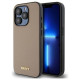 Dkny Grained Metal Logo MagSafe iPhone 15 Pro Max Case - Beige