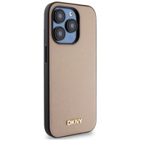 Dkny Grained Metal Logo MagSafe iPhone 15 Pro Max Case - Beige