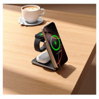 Tech-Protect QI15W-A42 3in1 Inductive Charger with MagSafe for Apple Devices - Gray