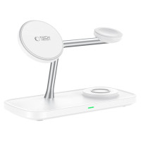 Tech-Protect QI15W-A45 3in1 Wireless Charger with MagSafe for Apple Devices - White